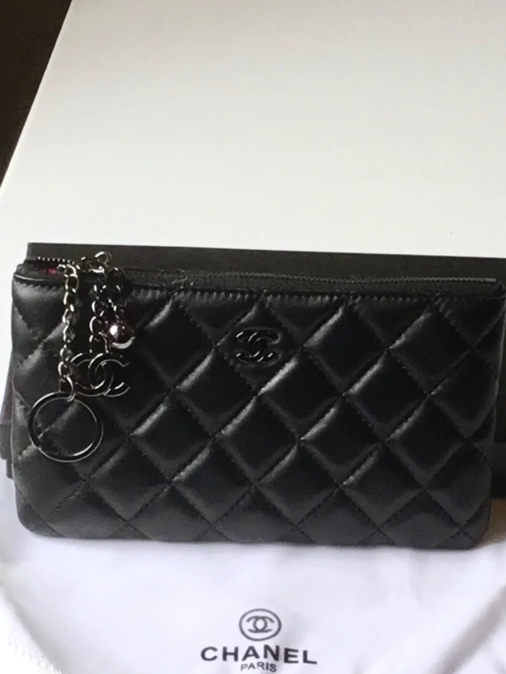 CHANEL LONG QULTED BLACK WALLET